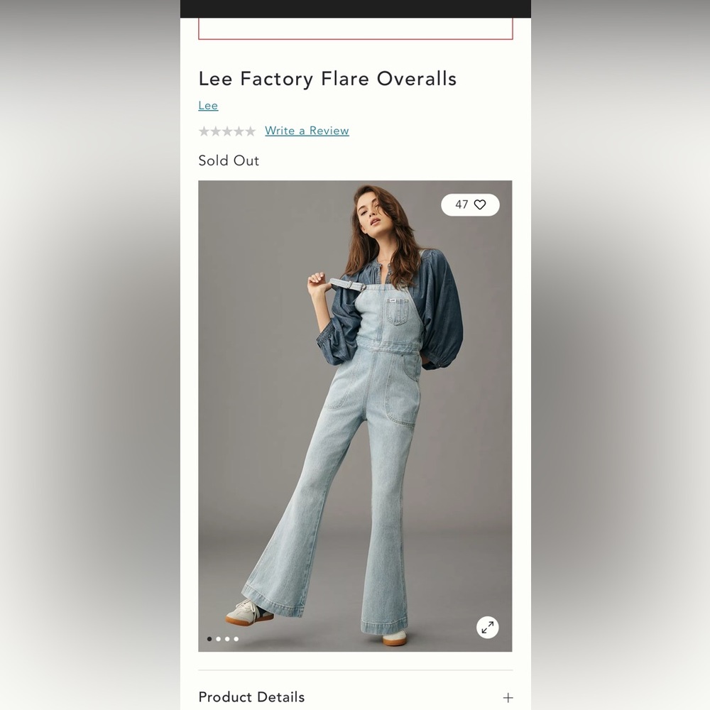 Lee Light Blue Denim Overalls